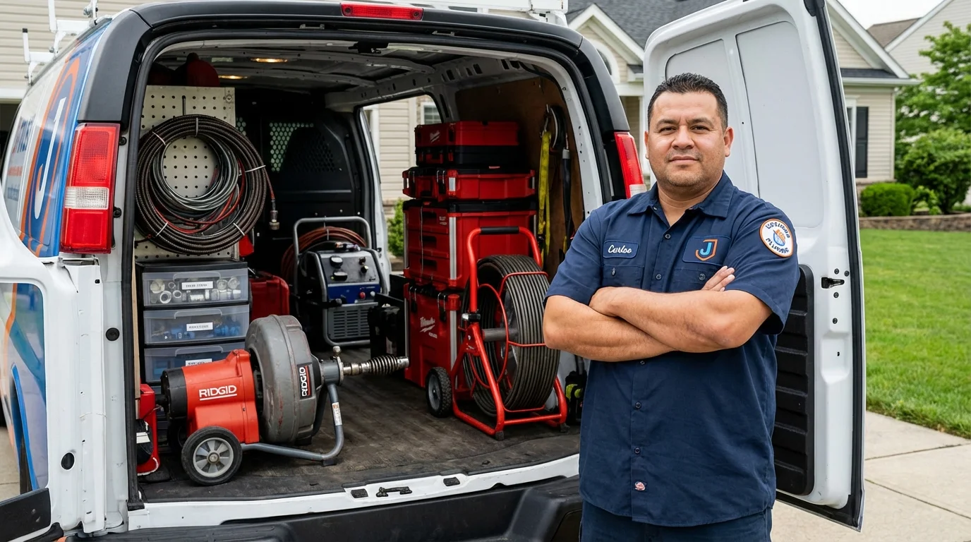 Professional drain cleaning equipment and Johns Plumbing LLC plumber in Abbeville