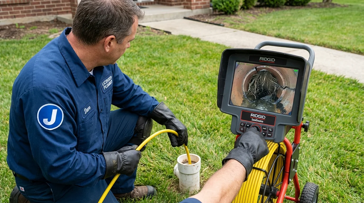 Sewer camera inspection being performed by Johns Plumbing LLC in Abbeville