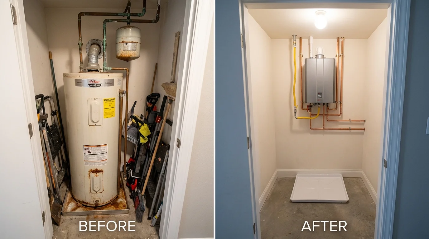 Tank water heater versus wall-mounted tankless unit comparison for Abbeville, SC homeowners