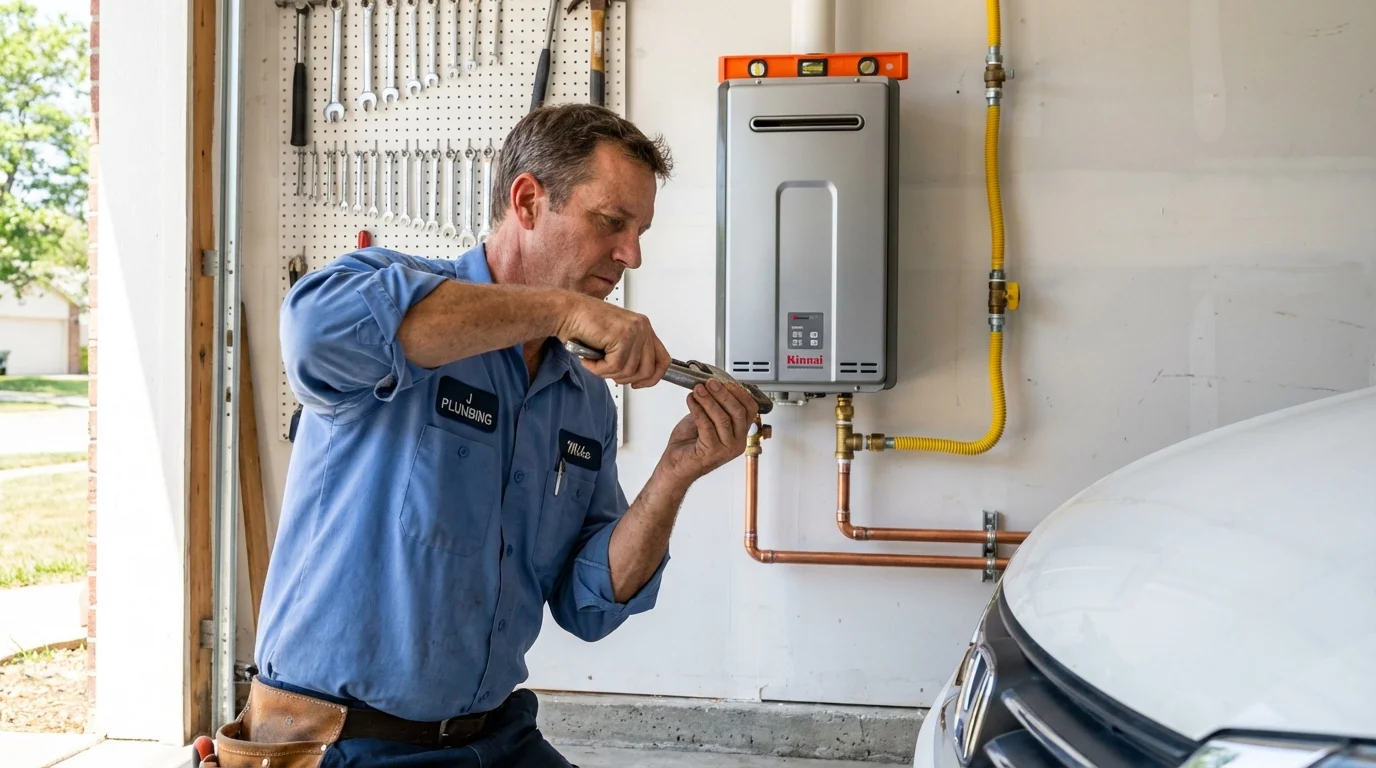 Tankless water heater installation by a Johns Plumbing LLC plumber in Abbeville